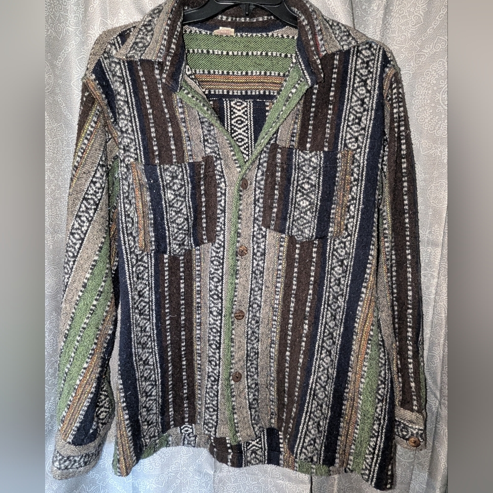 Striped Boho Button Down Shacket